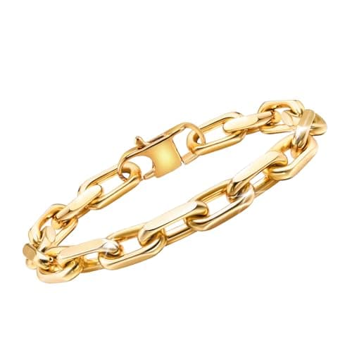 VNOX Men's Diamond-Cut Paperclip Bracelet Trends in Chunky Stainless Steel Jewelry