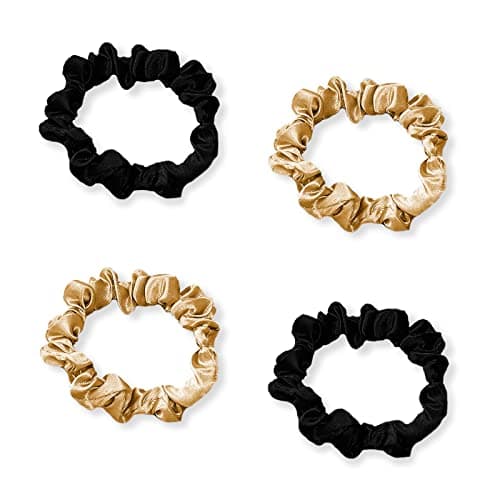 Satin Hair Scrunchies Set, 4Pcs Silk Ponytail Holders for Women Girls