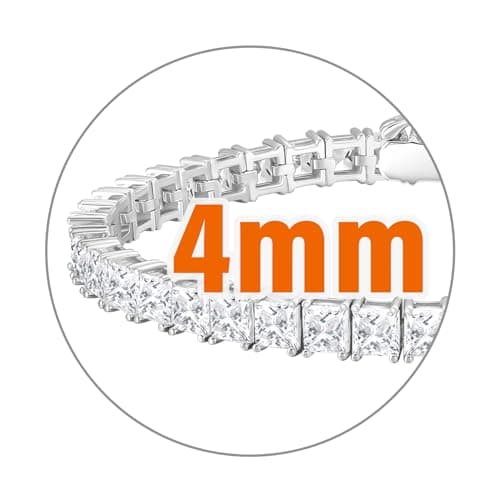 KRKC&CO 2/3/4mm Sterling Silver Tennis Bracelets, 14k Gold/White Gold Plated, Iced Out CZ