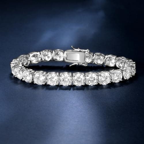 Gemsme 7.0mm 18K Gold Plated Cubic Zirconia Tennis Bracelet