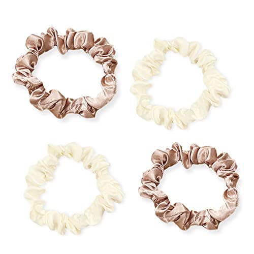 Satin Hair Scrunchies Set, 4Pcs Silk Ponytail Holders for Women Girls