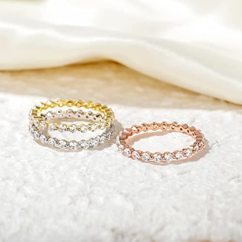 Sure, here's a refined and simplified version of the original title, focusing on the product keywords:

2mm Sterling Silver CZ Full Eternity Wedding Band Ring Sizes 3-13