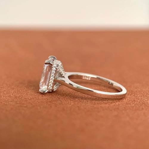 CGSRING 4 Carat Radiant Cut Moissanite Engagement Ring