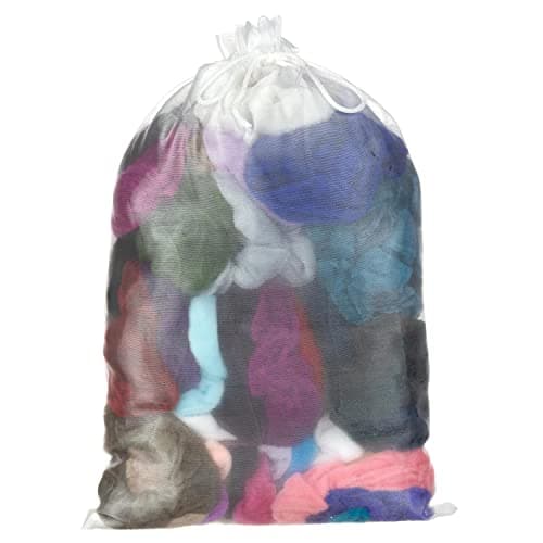 EXPRESSIONS Set of 50 Comfortable Colorful Scrunchies, Storage Bag Included