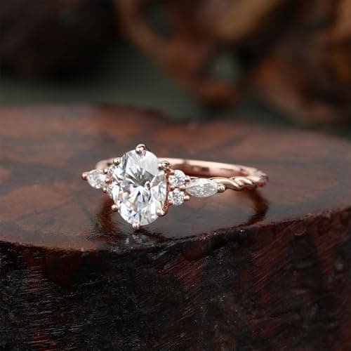 Juyoyo Moissanite Engagement Rings for Women in Sterling Silver or Gold Wedding Bands