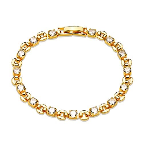 MEVECCO 14K Gold Plated Dainty Chain Bracelet for Women