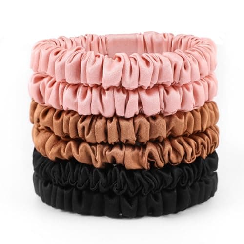 22 Momme Pure Silk Mulberry Scrunchies for Women, MultiColor