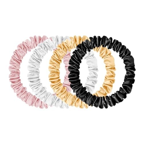 Mulberry Silk No-Damage Scrunchies for Curly Hair, 3 Pack