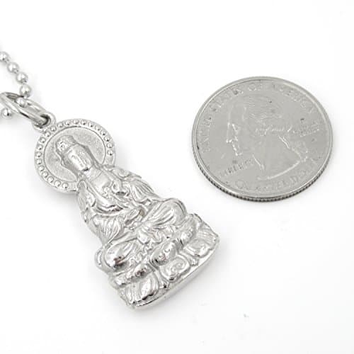 Steelmeup Stainless Steel Guan Yin Pendant Necklace
