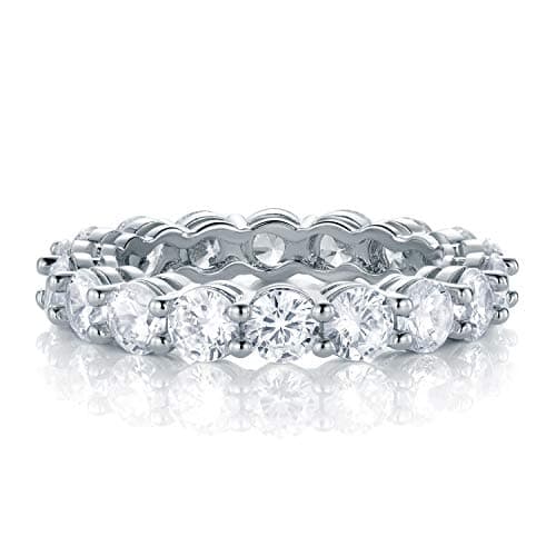 Gemsme 18K White Gold Plated Jewelry Set - Necklace, Bracelet, Earrings, Ring Pack of 4