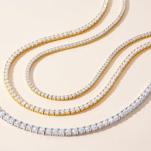 KissYan 14K Gold/Silver Plated Diamond-Style Choker for Men & Women