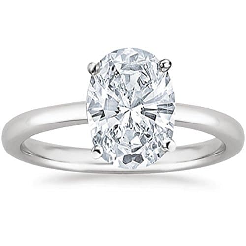 Houston Diamond District 14K White Gold Lab Grown Solitaire Engagement Ring (3/4-10ct E-F VS2-SI1)