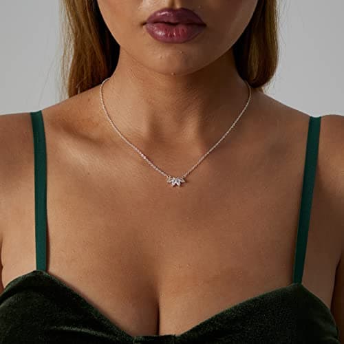 MIDEEO CZ Diamond Layered Pendant Necklace for Women