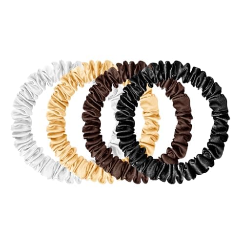 Mulberry Silk No-Damage Scrunchies for Curly Hair, 3 Pack