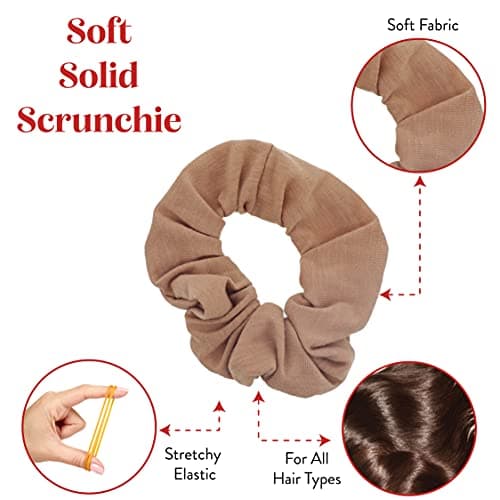 Solid Scrunchies (Tan) - Set of 2