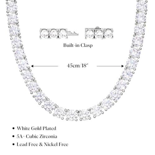 KissYan 14K Gold/Silver Plated Diamond-Style Choker for Men & Women