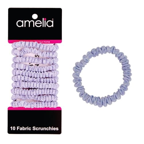 Amelia Beauty 10-Pack Pastels Ribbed Scrunchies – Strong Hold, No-Snag, All Hair Types!