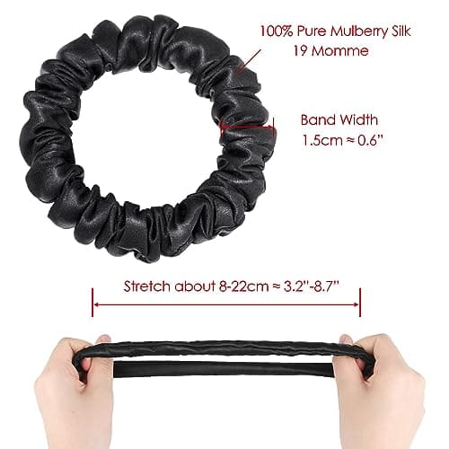 5Pack 1.5MM Silk Scrunchies for Women