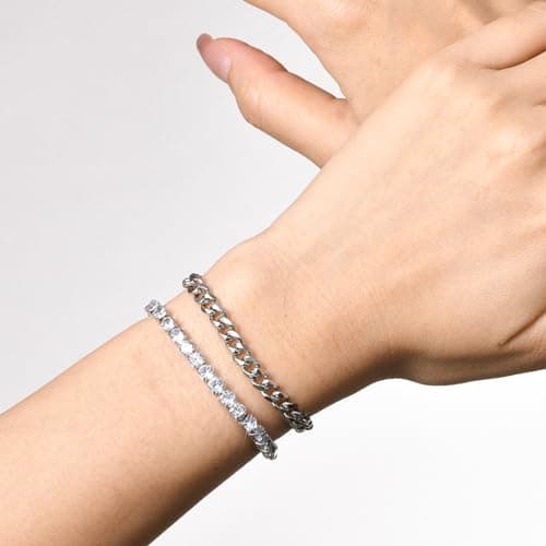 VNOX Sturdy Stainless Steel Curb Chain Bracelet Set for Men and Women, 6.5/7/7.4/8.2/9 Inches