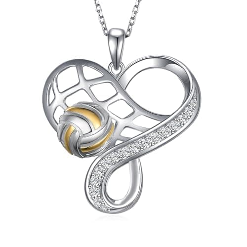 Sterling Silver Volleyball/Tennis Necklace for Women Sports Fans