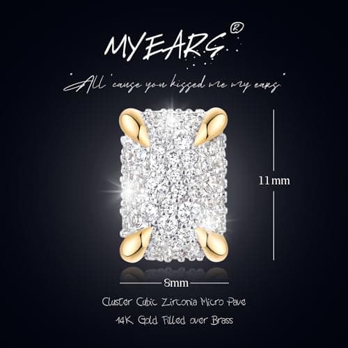MYEARS Gold Plated Cubic Zirconia Stud Earrings