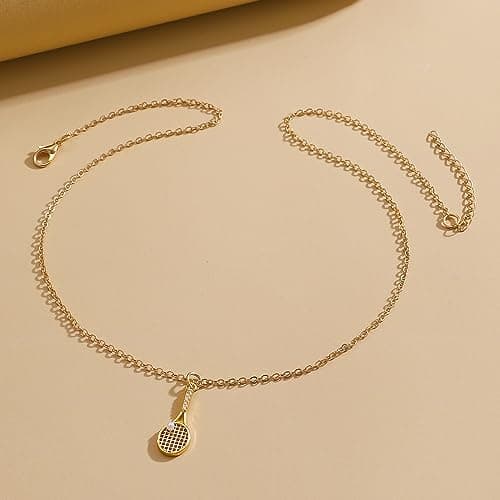 QLUYCKW Pearl Pendant Tennis Necklace - Perfect Gift for Tennis Enthusiasts