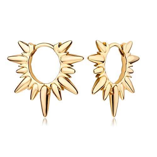 MYEARS 14K Gold Plated Simple Hoop Earrings Hypoallergenic