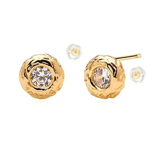 MYEARS Gold Stud Earrings 14K Gold Filled Hypoallergenic Everyday Jewelry