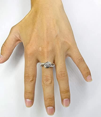 Refined and simplified title: 1.1 ct Three Stone Moissanite Engagement Ring, 925 Sterling Silver Twisting Band