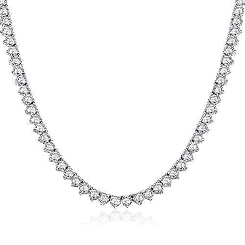 MDFUN 18K Gold Plated CZ Tennis Necklace