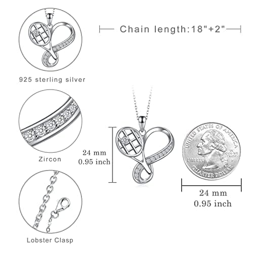 Sterling Silver Volleyball/Tennis Necklace for Women Sports Fans