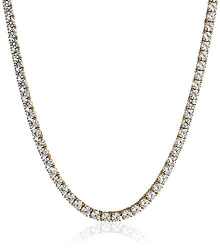 Amazon Essentials Sterling Silver Tennis Necklace with Round Cut Infinite Elements CZ