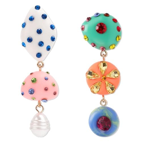 Mikovivi Vintage Asymmetrical Rhinestone Dangle Earrings for Women Boho Jewelry
