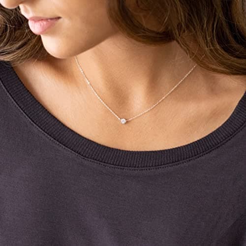 MIDEEO CZ Diamond Layered Pendant Necklace for Women