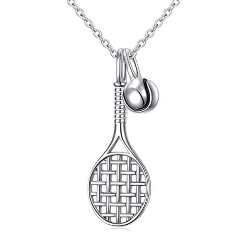 DAOCHONG S925 Sterling Silver Tennis Racket Pendant Necklace Gift