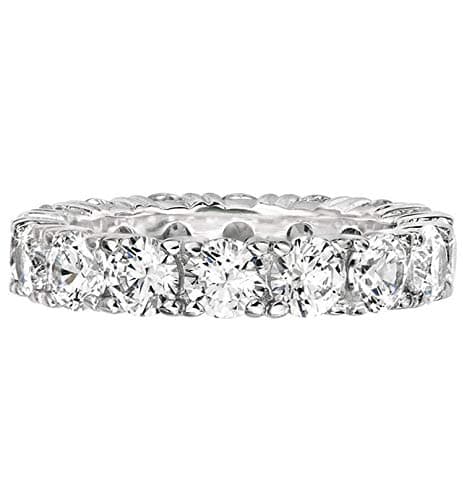 Bling Bling NY 4mm Eternity Solid 925 Sterling Silver Pinky CZ Ring ANTI-TARNISH