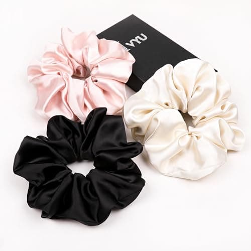 Big & Soft Silk Satin Scrunchies for Long Hair Girls