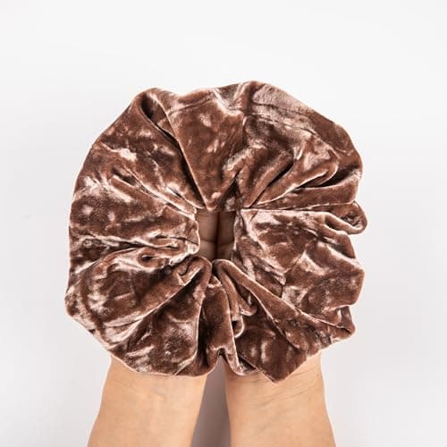 Jumbo Velvet Scrunchies for Women - Thick & Thin Hair, No Damage, Holds Tide (1 Pack, Yellow)