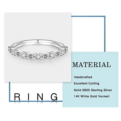 Moosea Lab-Grown Moissanite Stackable Rings for Women