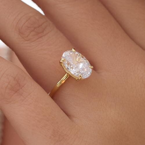 Michooyel 4.0ct Oval Cut Women's Engagement Ring