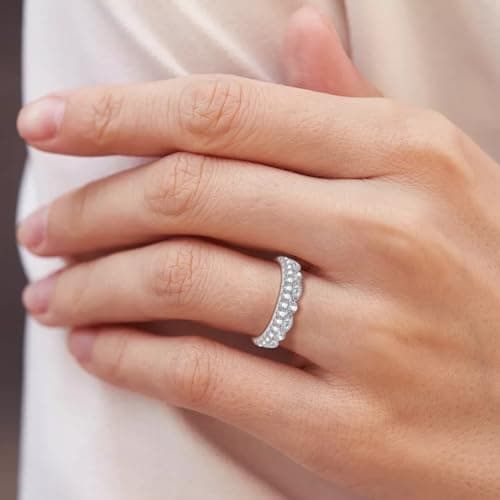 Yaresul Moissanite Half Eternity Ring 925 Silver D Color Stackable wedding ring