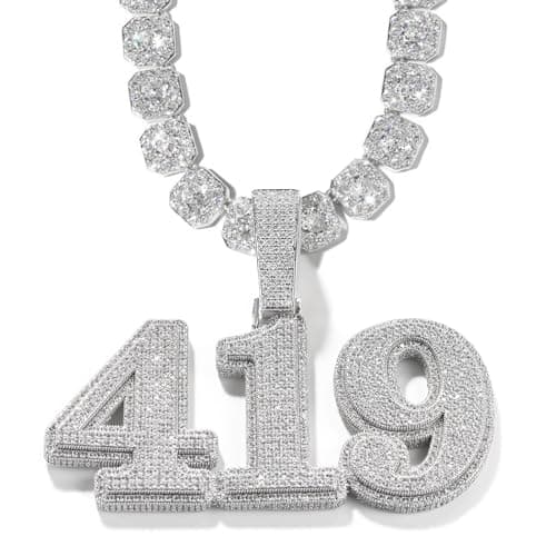 3UMeter Diamond Iced Out Custom Name Chain Necklace for Men & Women