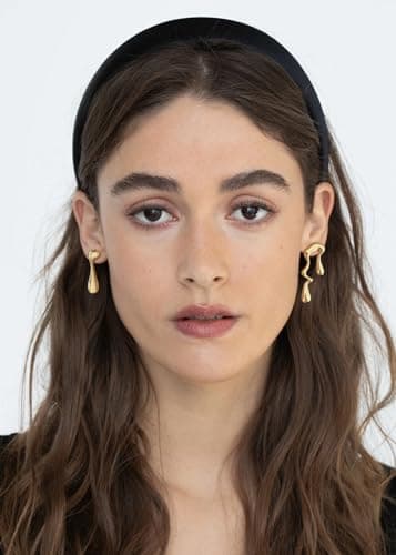 INNERDIVA Gold Hypoallergenic Abstract Geometric Boho Earrings