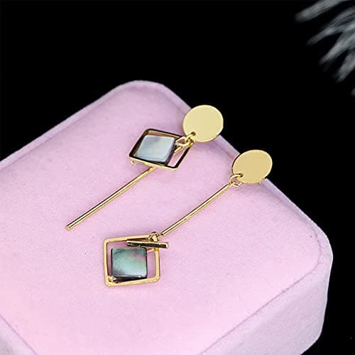 Geometric Triangle Long Bar Stick Chain Tassel Earrings for Women