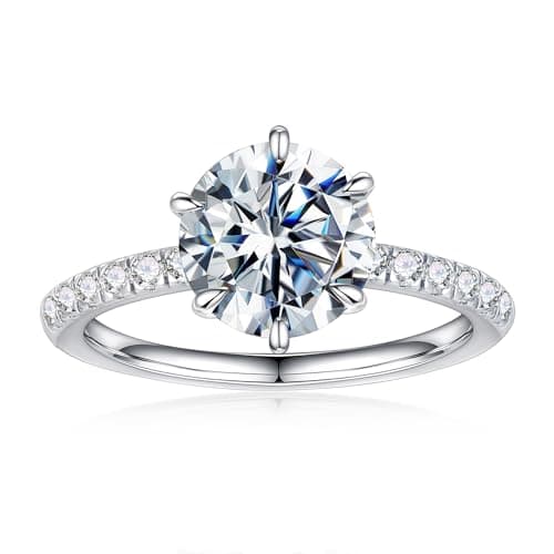 Moissanite Engagement Rings for Women, 1-3ct D Color VVS1 Clarity 925 Sterling Silver