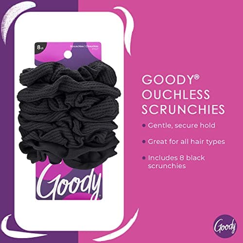 GOODY Ouchless Women's Hair Scrunchies - 8 Count Neutral & Black Sets