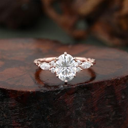 Juyoyo Moissanite Engagement Rings for Women in Sterling Silver or Gold Wedding Bands