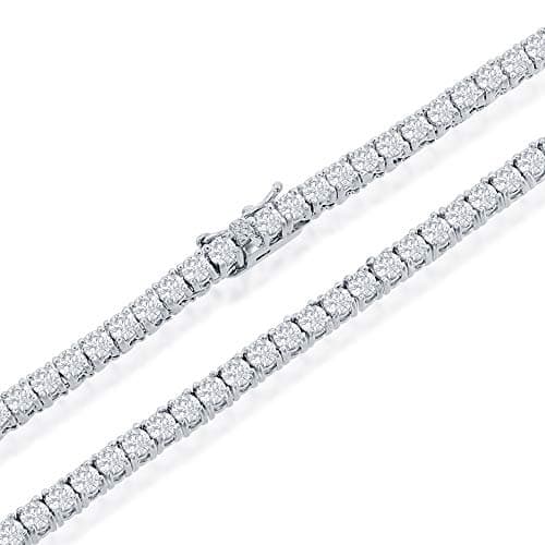 Modern Tennis Necklace for Men & Women - 3mm Cubic Zirconia