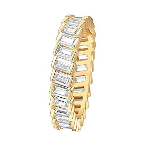 Pavoi 14K Gold Plated Cubic Zirconia Eternity Bands for Women