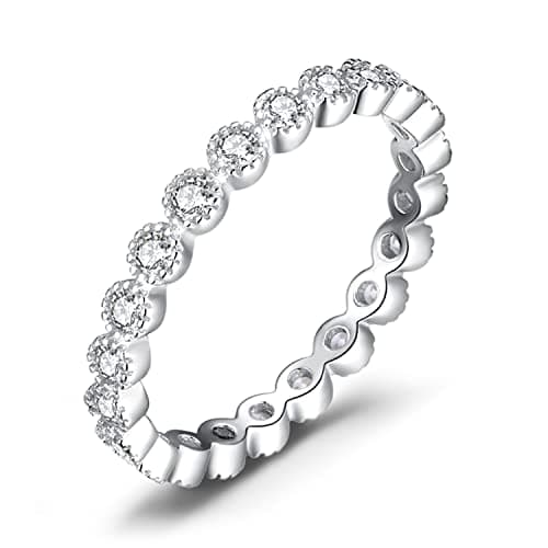 JewelryPalace 14K Gold Plated 925 Sterling Silver Cubic Zirconia Promise Rings for Women